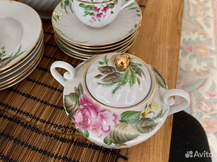 Сервиз кофейный Форма витая Роза