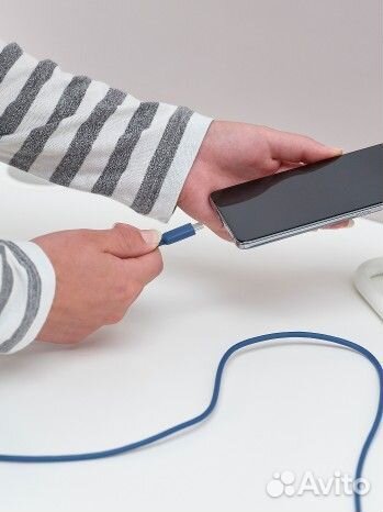 IKEA Sittbrunn кабель USB-C/USB-C 1 м синий
