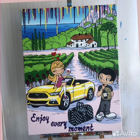 Модные стрит арт картины в интерьер акрилом