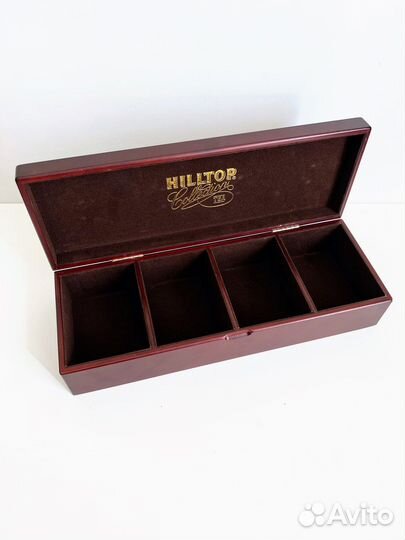 Деревянная коробка шкатулка от чая hilltop
