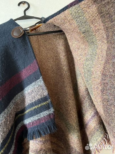 Винтажное пончо шерсть, рог