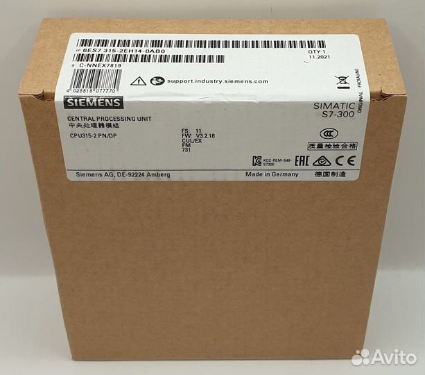 6ES7315-2EH14-0AB0 процессор CPU 315-2 PN/DP