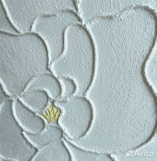 Текстурная картина маслом для интерьера Цветок