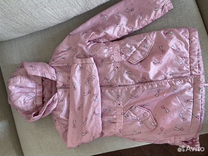 Утепленный плащ для девочки на флисе Mothercare