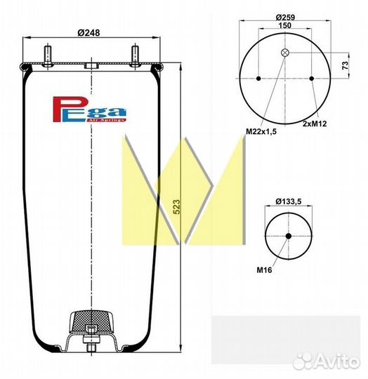 Пневморессора 4962NP02 BPW