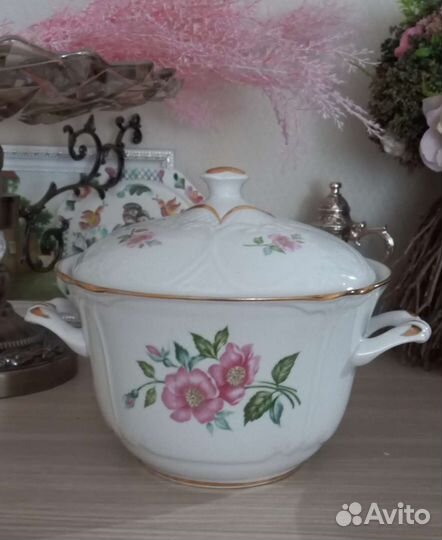 Супница фарфор, чайка. Винтаж