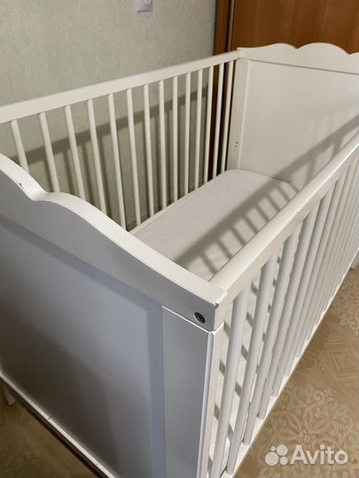 Детская кроватка IKEA хенсвик+матрас