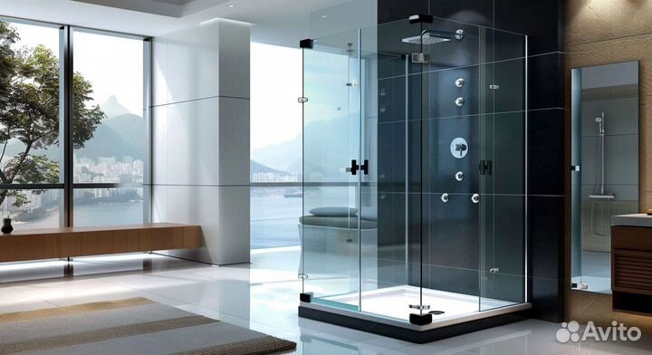 Стеклянное ограждение для душевой кабины