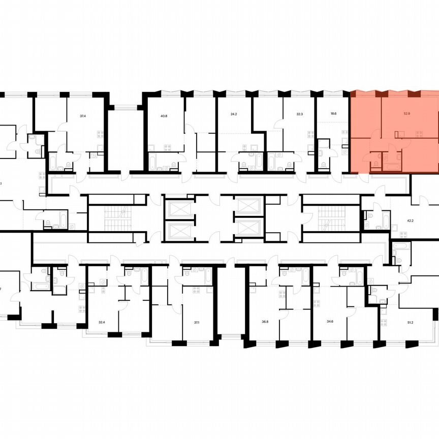 2-к. квартира, 52,9 м², 20/28 эт.