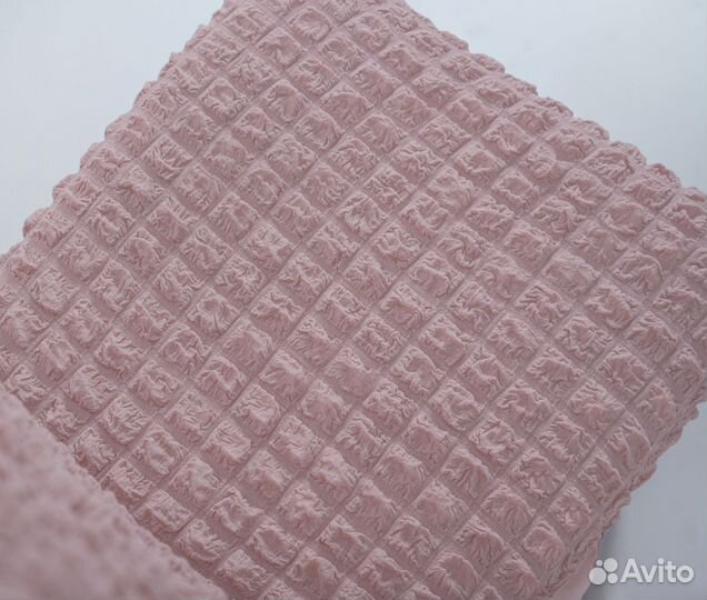 Чехлы на стулья со спинкой на кухню 2 шт, Пудра