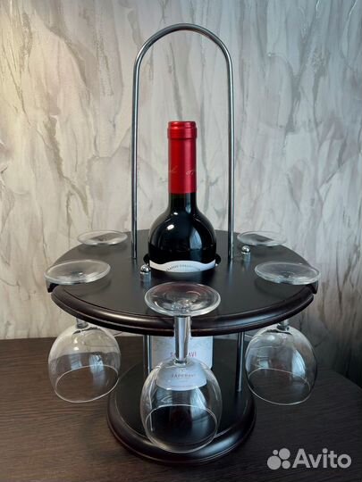 Подставка для вина + 6 бокалов