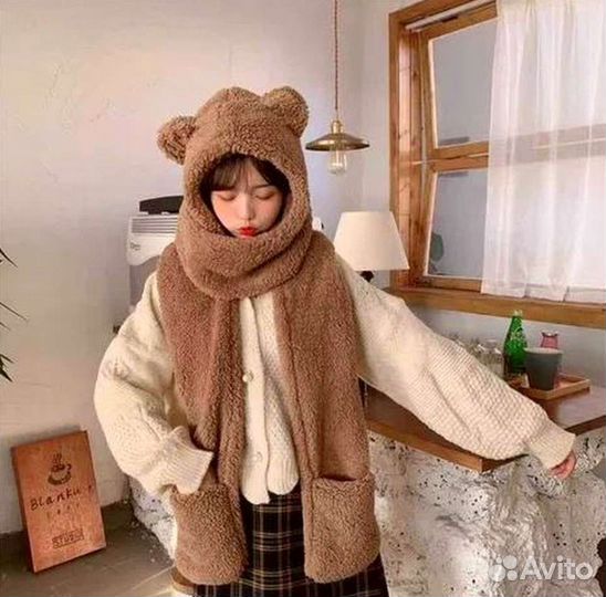 Шапка+шарф+варежки