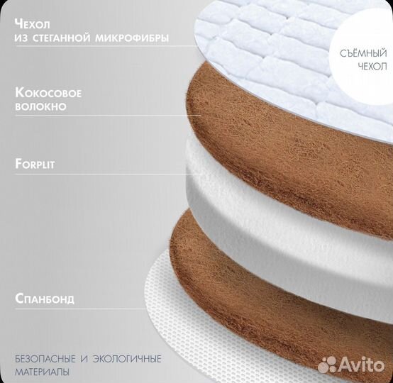 Кроватка детская круг-овал трансформер с матрасами