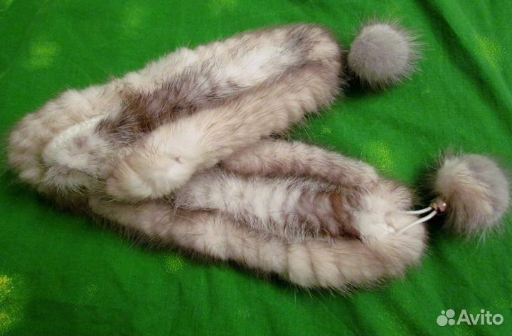 Вязаная норковая повязка. Новая