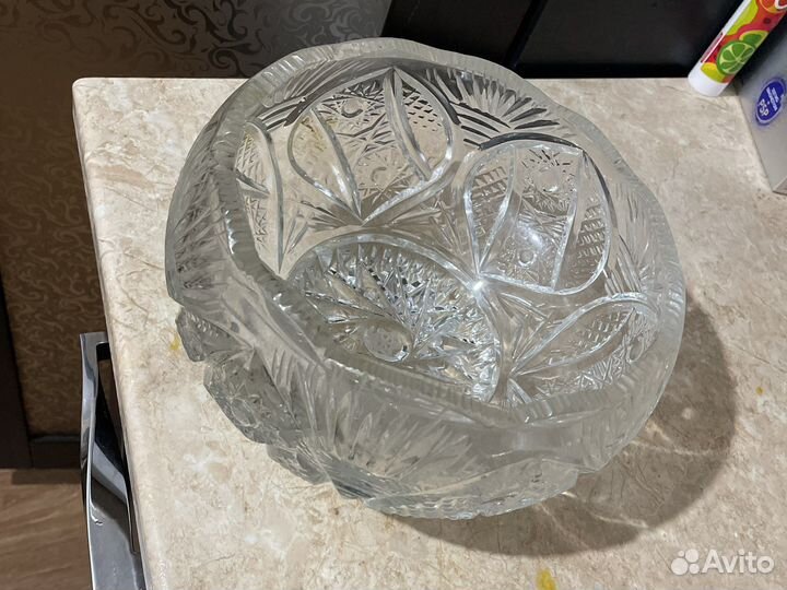 Хрустальная ваза фруктовница конфетница