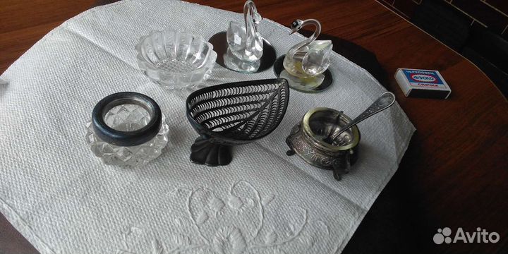 Серебро хрусталь солонки