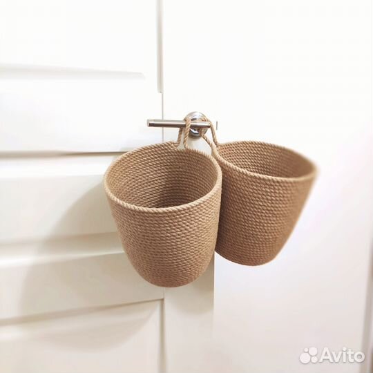 Джутовые корзинки с петелькой