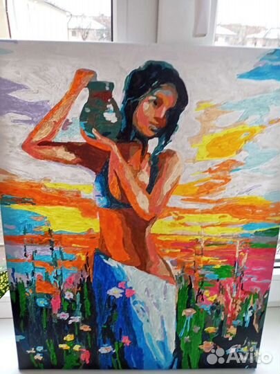 Картина по номерам новая написана акриловые краски