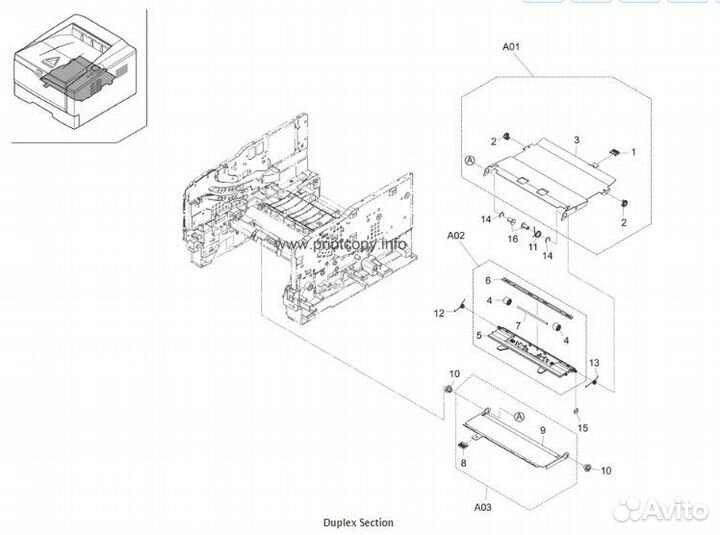 Kyocera ecosys P2035d в разбор - duplex