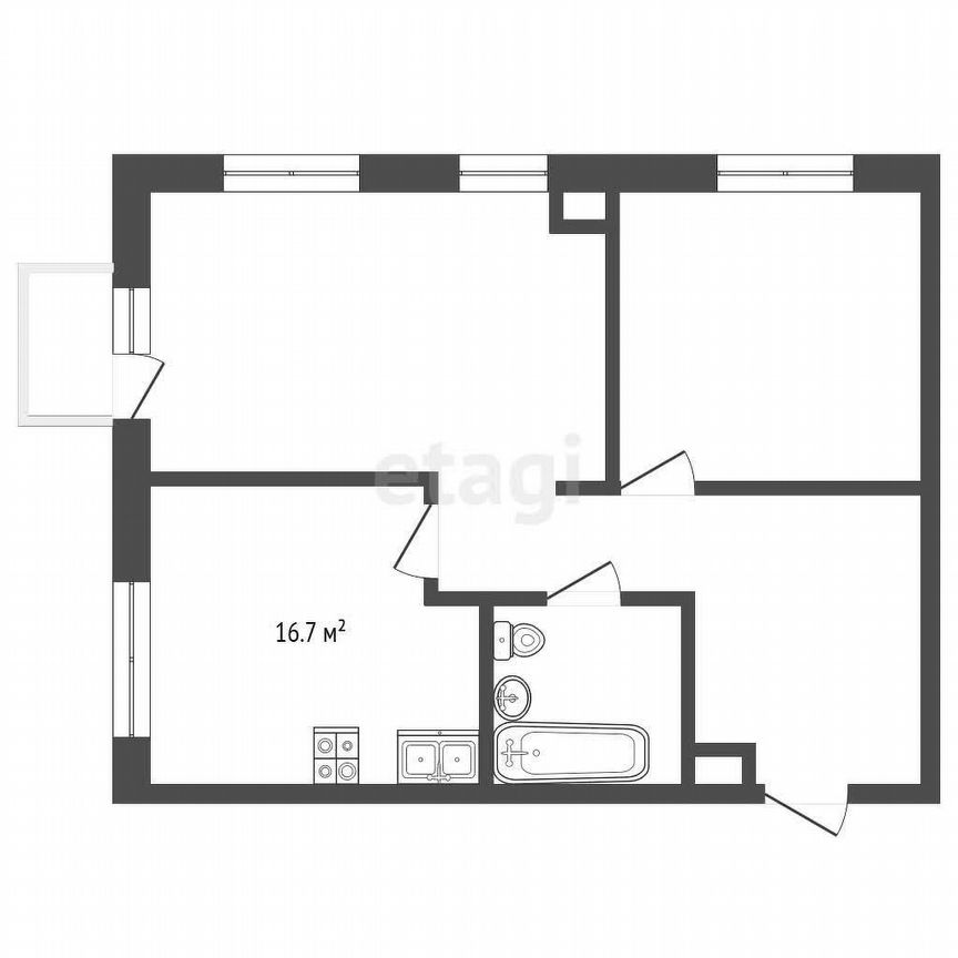 2-к. квартира, 59,8 м², 6/18 эт.