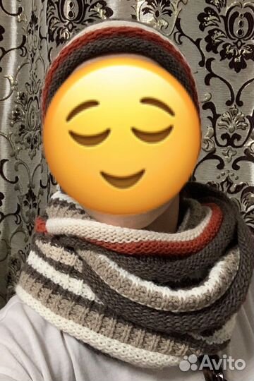 Комплект шапка и снуд зимний