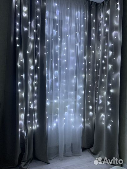 Гирлянда штора Занавес 3х2/3х3, теплый/холодный