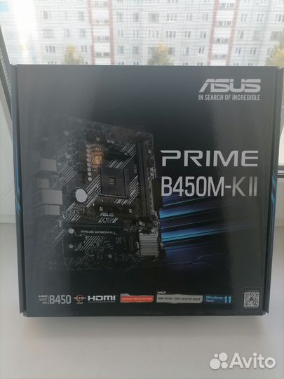 Новая Asus prime b450m k II am4