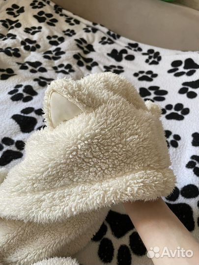 Шапка кошка с ушками и шарф из варежек