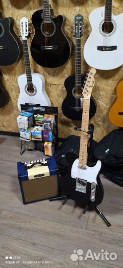 Электрогитара телекастер с комбоусилителем новые
