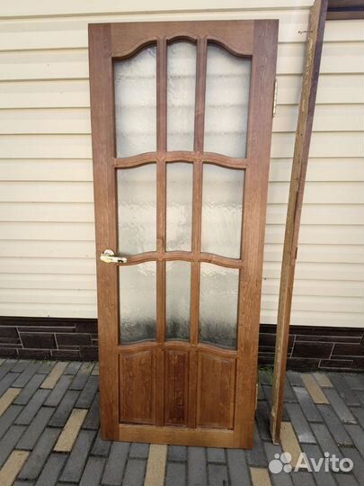 Дверь деревянная межкомнатная бу с коробкой