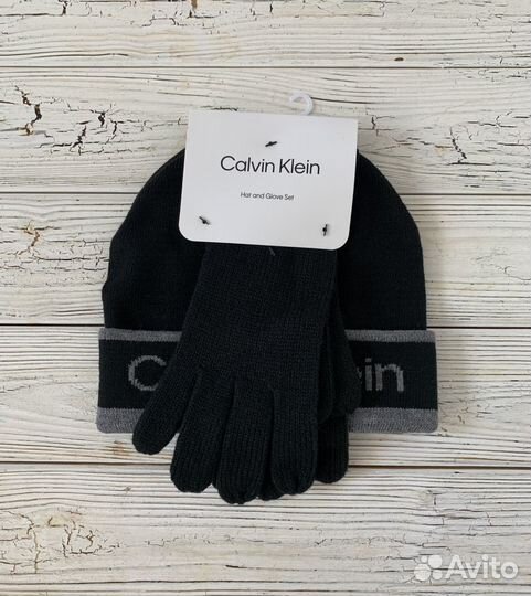 Мужские Оригинальные Шапка и Перчатки Calvin Klein