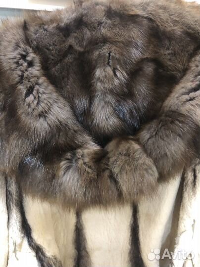 Шуба норковая с соболем
