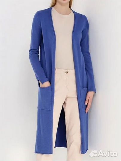 Кардиган женский длинный голубой