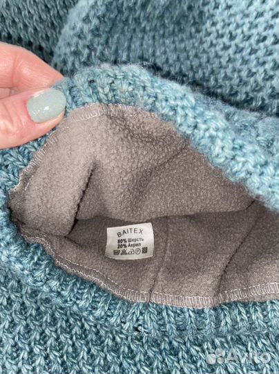 Шапка и снуд и перчатки без пальцев