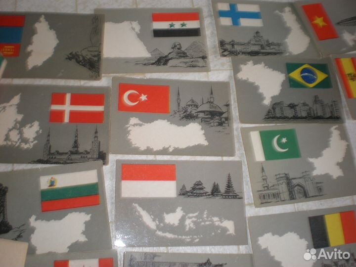 Комплект открыток Флаги и государства, игра Тетрис