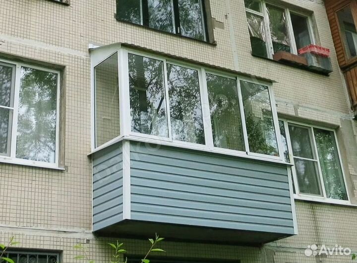 Остекление балкона 3200 на 1420 алюминиевое