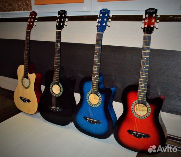 Гитара акустическая фолк новая 7/8