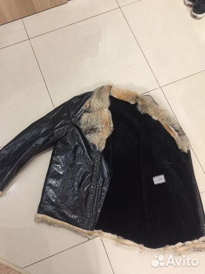 Куртка кожаная мужская зимняя