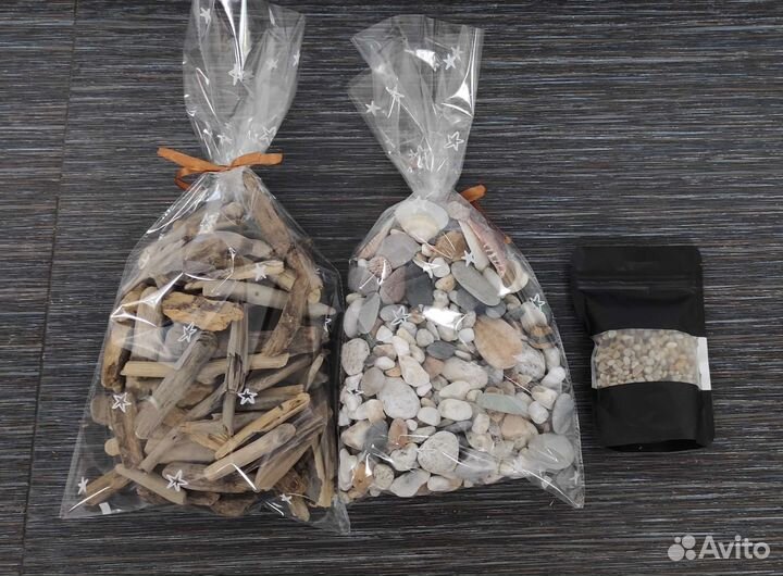 Набор 6 (дрифтвуд, галька, ракушки)