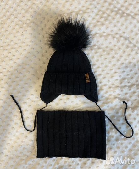 Комплект шапка и снуд зимний