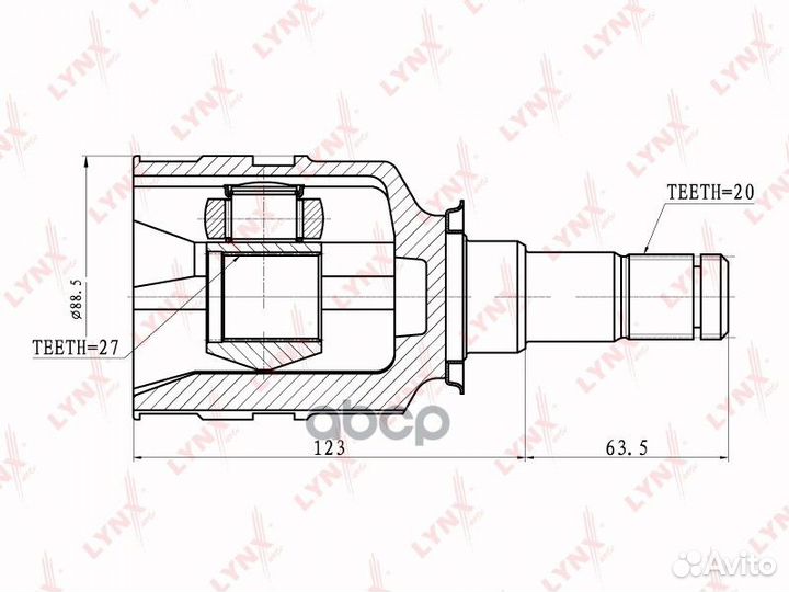 Шрус внутренний toyota Camry 90-02 CI7501 lynxauto
