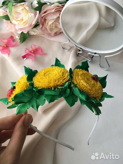 Ободок повязка одуванчики