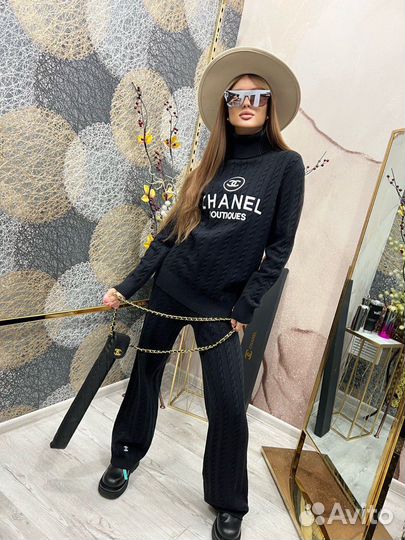 Вязаный костюм chanel Оверсайз 42-48