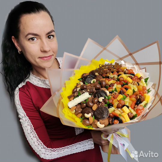 Съедобный букет из сухофруктов подарок маме жене