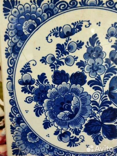 Декоративная плитка с росписью Делфт