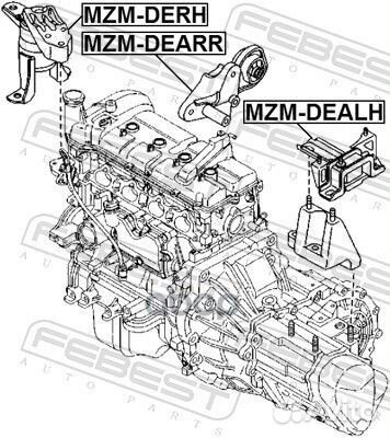 Опора двигателя mazda 2 07-14 левая AT mzmdealh