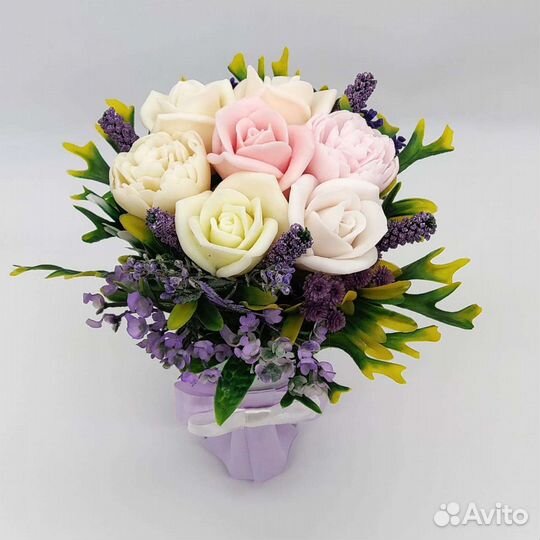 Цветочные композиции из мыла ручной работы