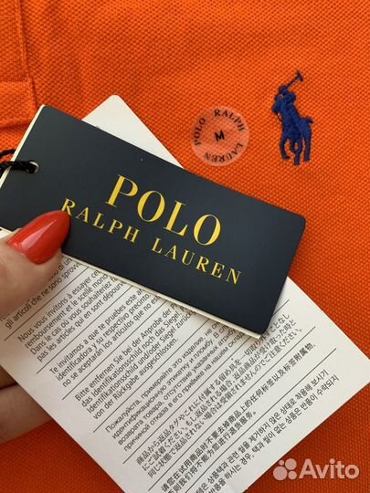 NEW Поло ralph lauren новое S-М оранжевый