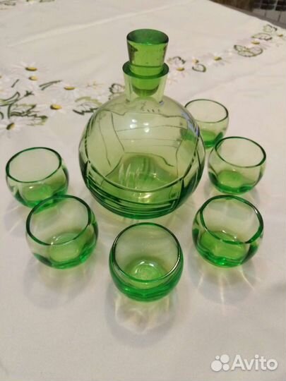 Графин штоф и рюмки футбольный мяч, СССР