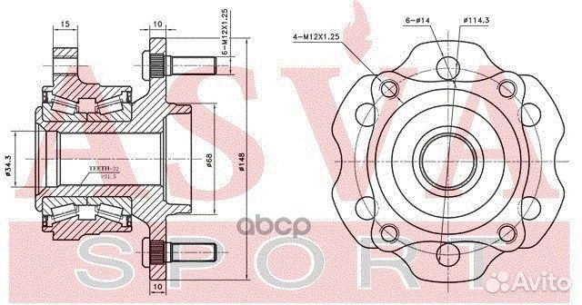 Ступица колеса зад прав/лев nswhr51R asva